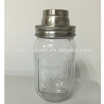 mason jar shaped wine shaker with stainless steel lids