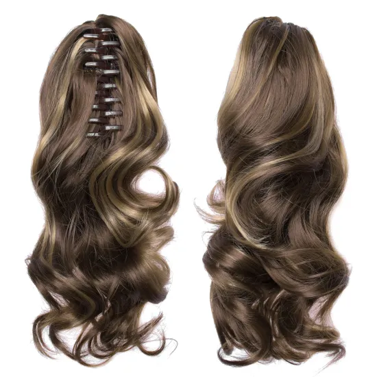 Synthetic Fiber Claw Clip Wavy Ponytail Extensions Long Thick Wave Ponytail Extension Clip In Hair Extensions For Women