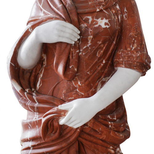 Mármol tallado a mano doncellas rojo y blanco clásico