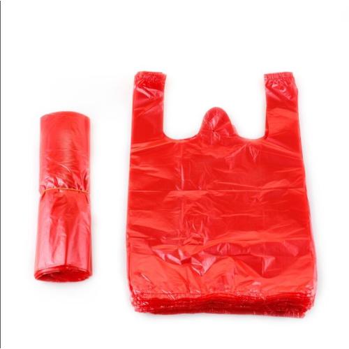 Customized Supermarket Store Portable Environmentally Friendly Degradable T Shirt Plastic Bag