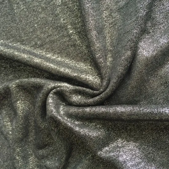 Foil print shilver shinny print natural linen jersey