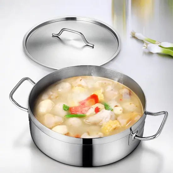 Stainless Steel Handle Cooking Pot with Lid Dutch Oven Gas Stove Induction Soup Milk Cooking Pot Kitchen Pots ollas de cocina
