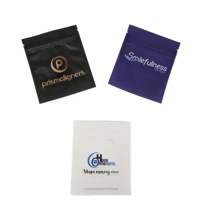 Clear Zip Lock Smile Invisible Aligners Reusable Sachet Bags