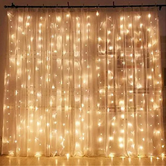 USB Warm White Led Curtain String Lights