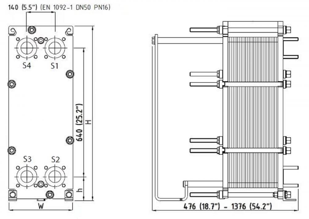 Trocador de calor de placa para sistemas de bomba de calor