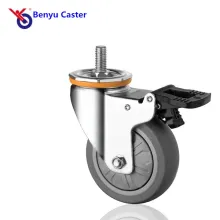 2.5-5inch Thread Stem TPR Caster Wheel Quietly Running