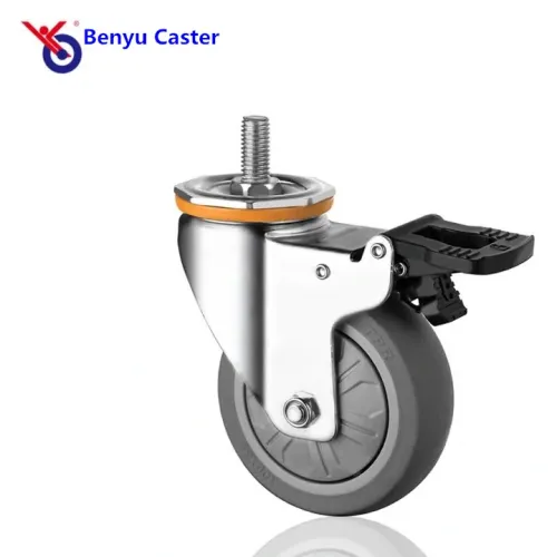 2,5-5-дюймовый нить стебель TPR Caster Wheel тихо работает
