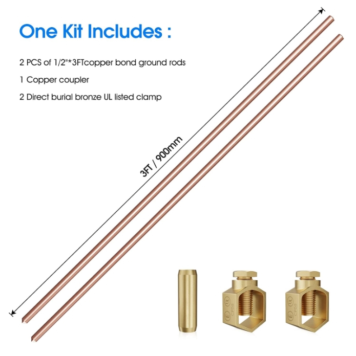 Elektromos réz földelő rúd UL listán