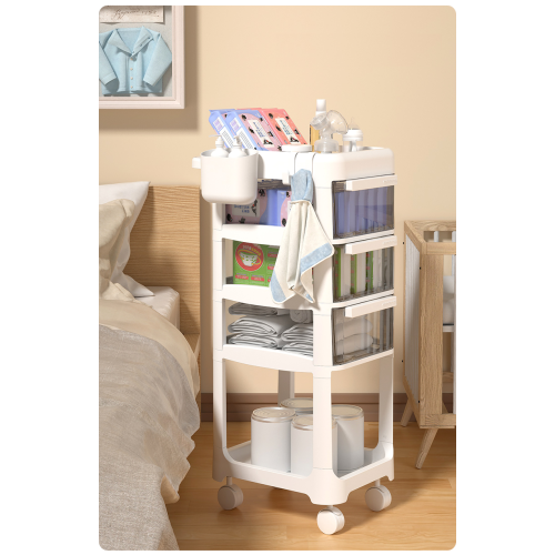 Rotary Collapsible ABS Organizer Storage Drawer Cart