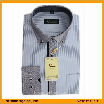 Nueva llegada 2015 Contrast Color Slim Fit Man Camisa de vestir casual