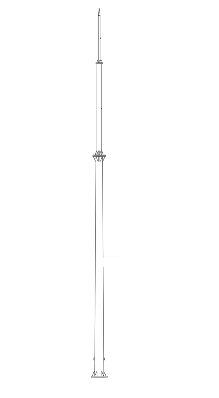 10m height lightning pole with steel and galvanized