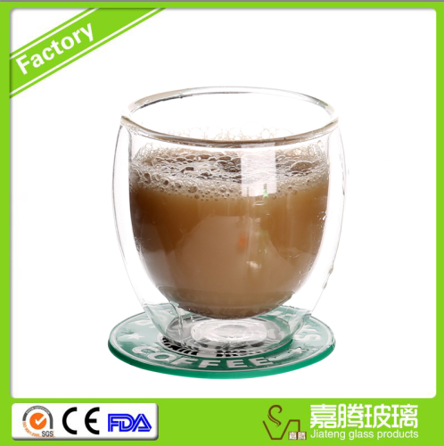 Handmade pyrex double wall Heat-resistant glass tea cup