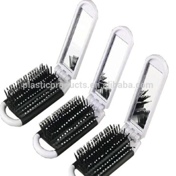 Wholesale mini folding pocket hair brush with mirror