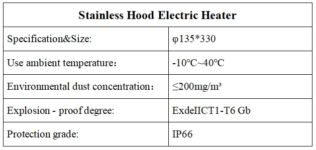 Stainless Steel Hood Electric Heater