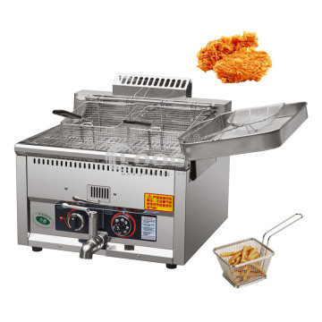 Commercial Gas Deep Fryer with Stainless Steel 2 Baskets for Restaurants