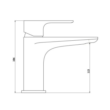 Faucet Wastafel Kamar Mandi Satu Pegangan di Chrome yang Dipoles