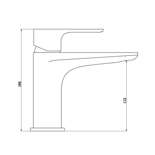 Faucet Wastafel Kamar Mandi Satu Pegangan di Chrome yang Dipoles