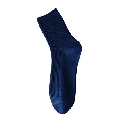 Spring Men's Solid Color Mid-Calf Sports Socks: Sweat Absorbing & Odor-Proof