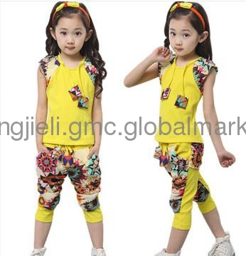 Children baby floral national wind suit costume