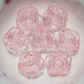 Perles de rose sculptées en plastique acrylique de couleurs transparentes