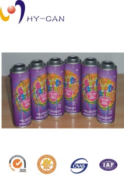 Factory-price empty aerosol cans for party spray colored ribbon with new design