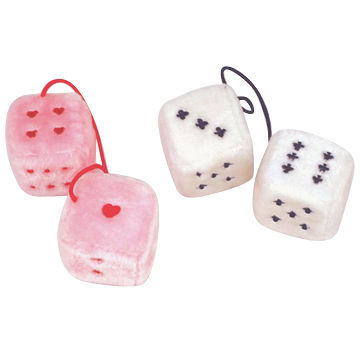 Plush embroidery dice, used for car decoration