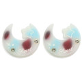 42mm Crescent Moon Shape Resin Cabochon Flatback Star with Simulation Diamond Decoration for Hair Grippers Hair Tie Accessory