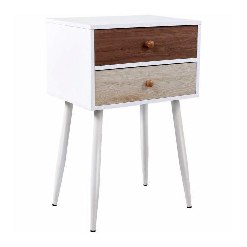 Wooden Fancy Bedside Table With 2 Drawers