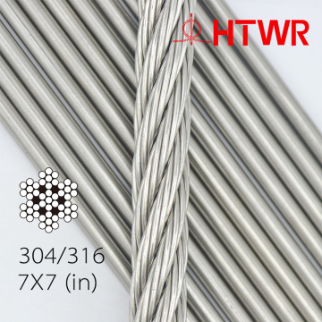 316 6x19fc Cables de aeronaves de acero inoxidable de 10 mm