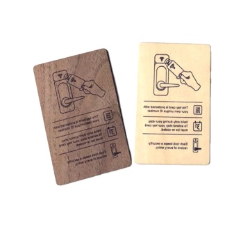 Le logo personnalisé imprimé 13,56 MHz ISO14443A 1k Memory NFC Wooden Hotel Cartes clés