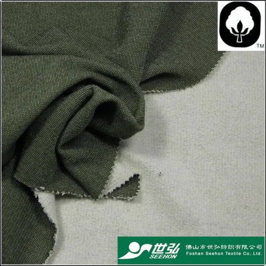 yard dyed french terry, one side brushed, 100% cotton