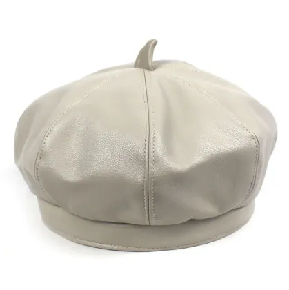 PU leather waterproof beret