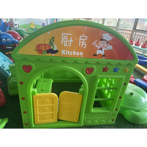 Indoor Plastic Mushroom House Slide for Kindergarten Play Equipment
