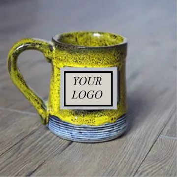 Custom Embossed Logo Ceramic Mug with Handle for Coffee, Beer, and Tea