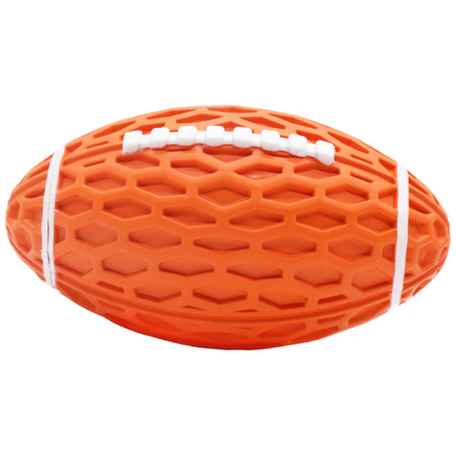 Squeaky Rubber Dog Toy Rugby