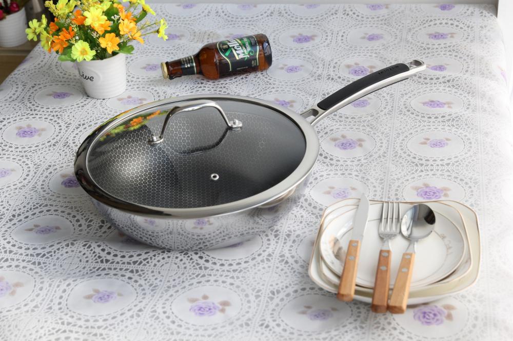 stainless steel wok with lid