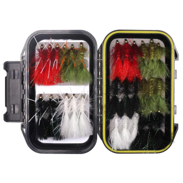 Copper Bead Head Woolly Bugger Nymph Fly Fishing Lures with Waterproof Box