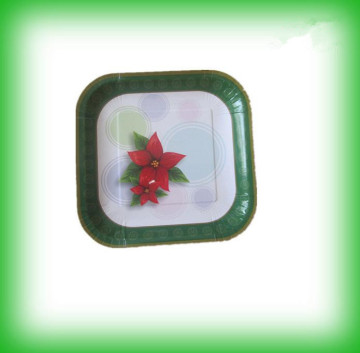 Square enamel party plate
