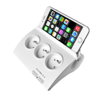 Desktop Socket featuring 2 USB Ports and Overload Protection Switch