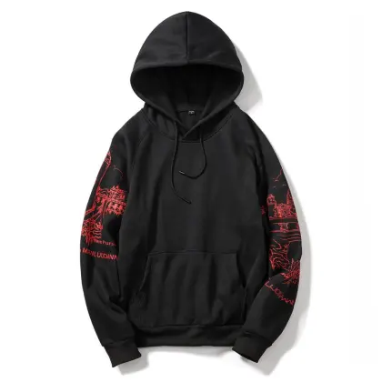 Mens Print Long Sleeve Pullover Sweater Hoodies Sweatshirts