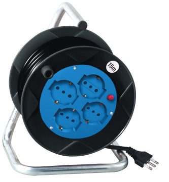 Bobina cavo di tipo italiano industriale con connettore Bipasso/Schuko a 4 vie