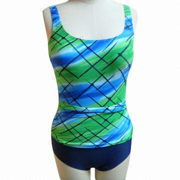 Navy Waterfall Printed Swimsuits