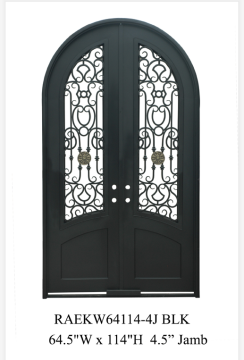 Wrought iron double front door