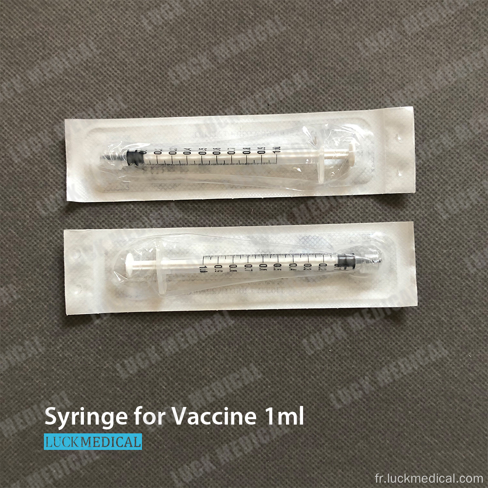 Syringe 1cc sans vaccin à aiguille