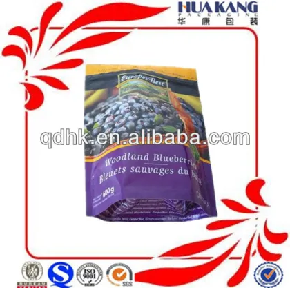 Dried fruit blue berries bottom gusset zipper bag