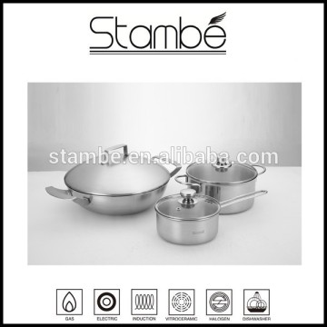 2015 Stambe Best Selling Triply stainless steel first horse cookware set