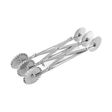 Stainless Steel Double Sided Adjustable 3 Wheel Pastry Cutter