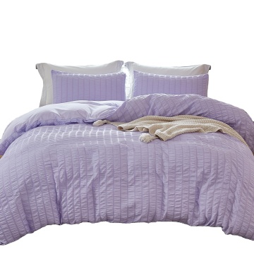 4PCS King Sheet Set: Luxury Seersucker Duvet Cover & Bedding Sets