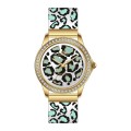 LEOPARD SPOT GLITTER GLITTER MEN's Vintage Leather Watch