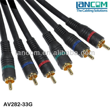 LC Low Price RCA Cable, High Quality 3RCA Cable, M/M,video cable Gold Plated